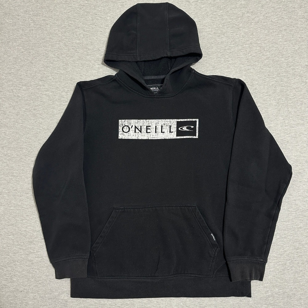 O'Neill Graphic Logo Pullover Hooded Sweatshirt Pullover Black Mens Size Large